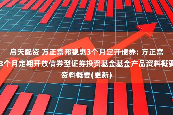 启天配资 方正富邦稳惠3个月定开债券: 方正富邦稳惠3个月定期开放债券型证券投资基金基金产品资料概要(更新)