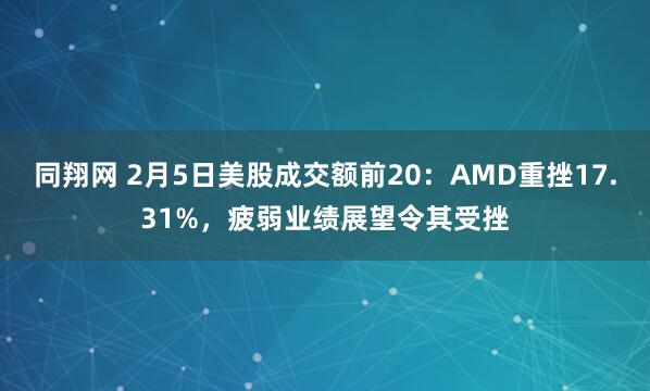 同翔网 2月5日美股成交额前20：AMD重挫17.31%，疲弱业绩展望令其受挫
